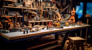 herramientas en un taller de maquetas