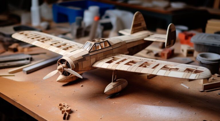 maqueta avion de madera de balsa