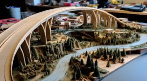maqueta puente en construcción madera