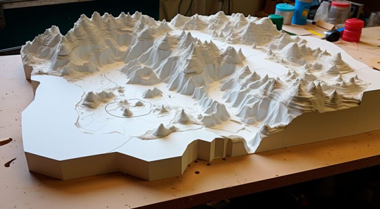 maqueta topográfica de poliestireno extruido