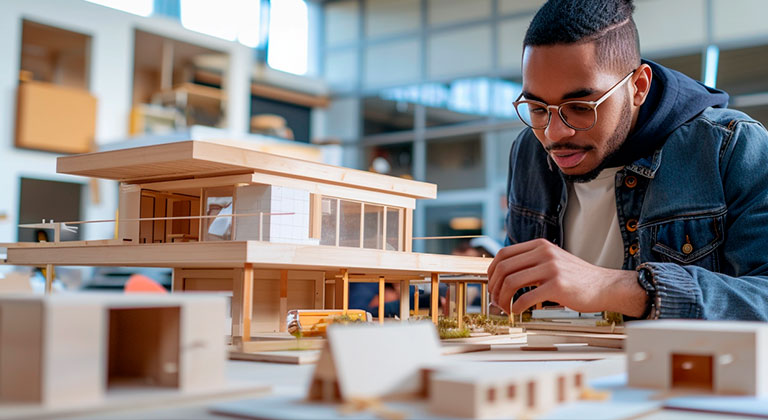 Escala de maqueta de arquitectura de detalle