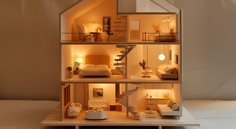 Escala de maqueta de arquitectura para interiores