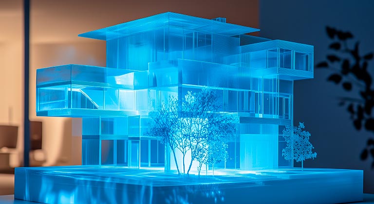 Maqueta interactiva con iluminación