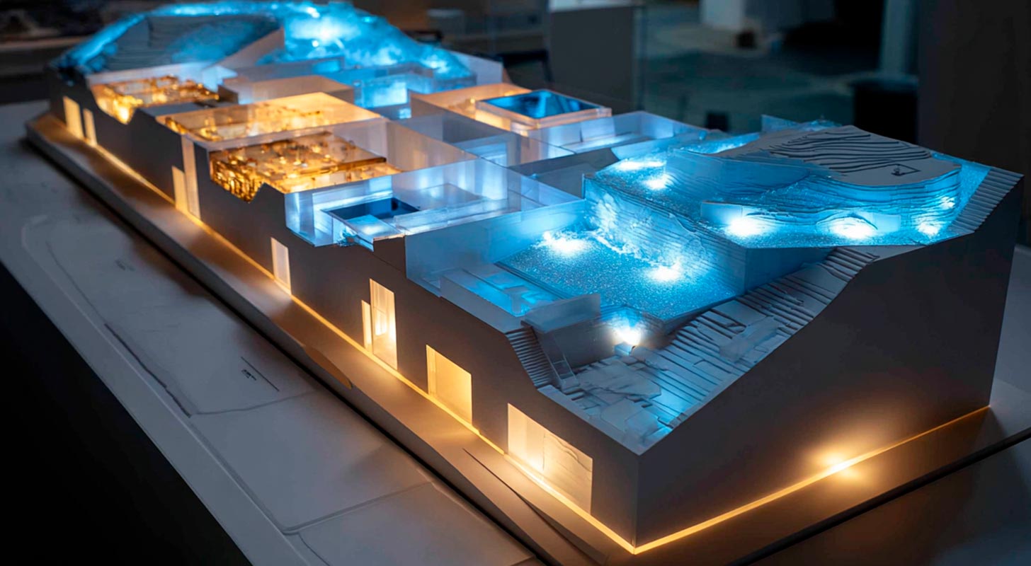 Maqueta interactiva con iluminación integrada