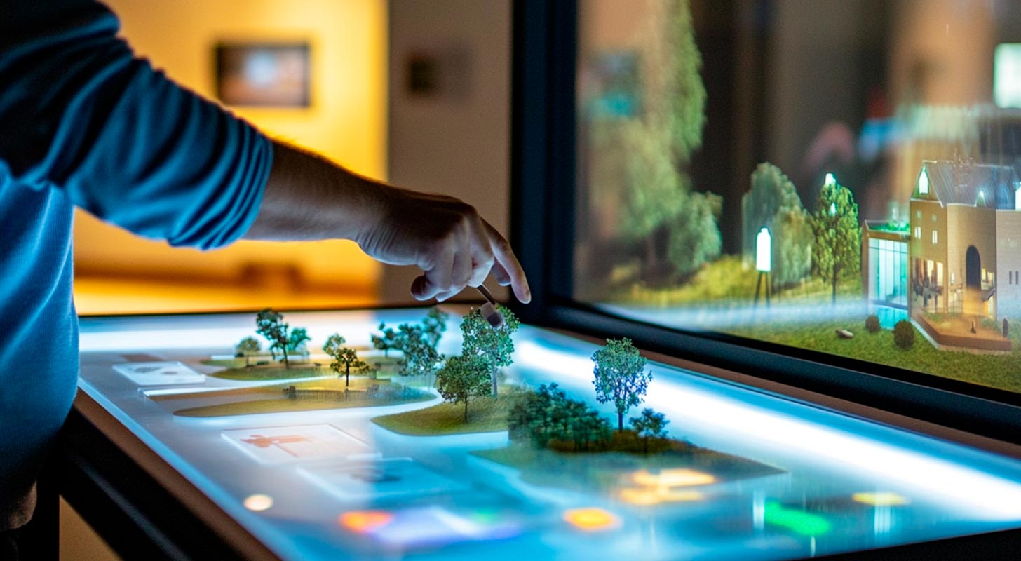 Maqueta interactiva con pantalla integrada
