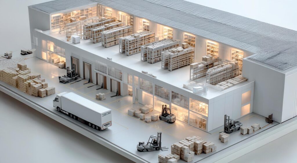 Maqueta industrial abierta