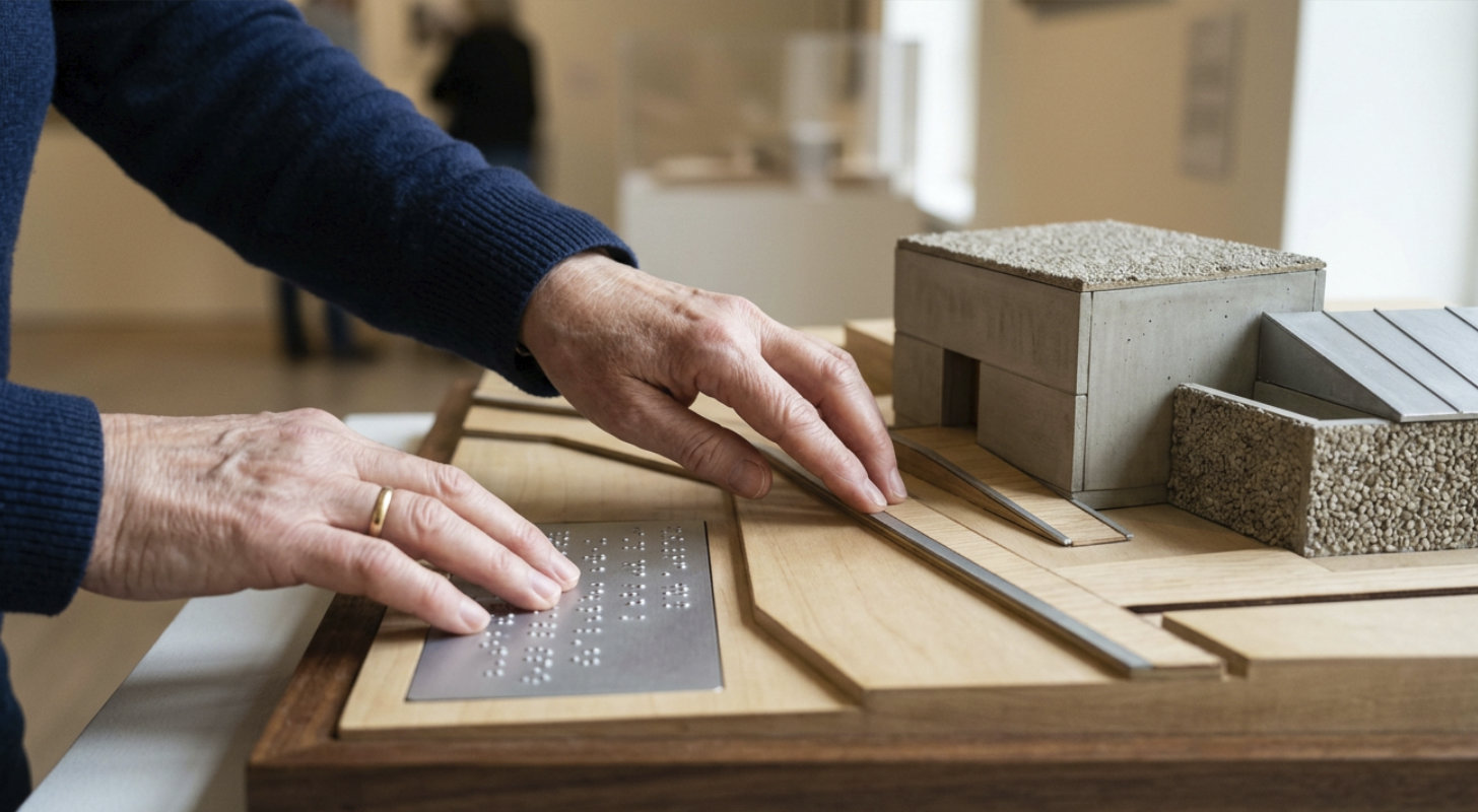Un prototipò de maqueta accesible con pruebas de texturas y textos